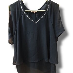 Cute Sheer Black Juicy Couture Blouse!
